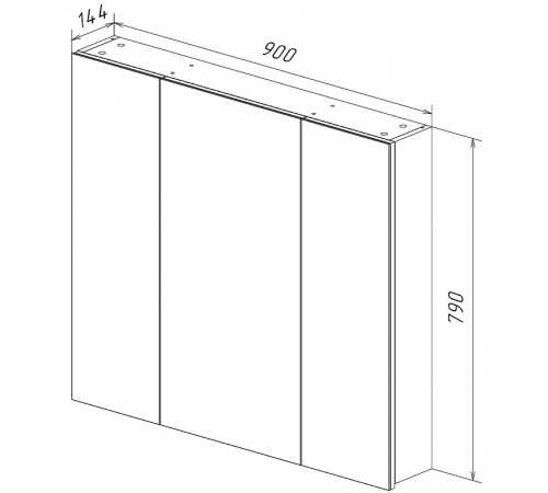 Зеркальный шкаф Lemark Universal 90 LM90ZS-U Белый глянец