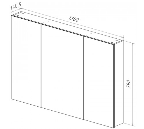 Зеркальный шкаф Lemark Universal 120 LM120ZS-U Белый глянец