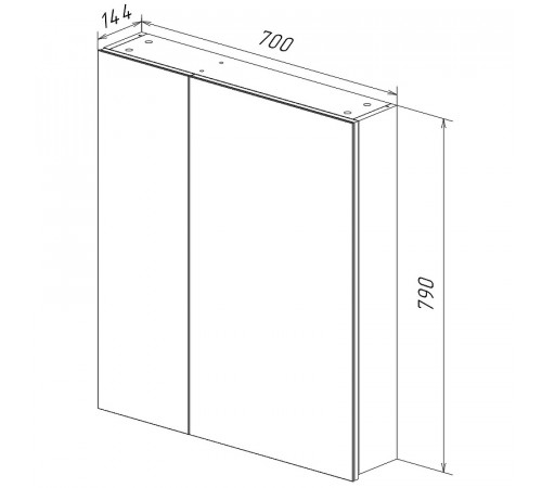 Зеркальный шкаф Lemark Universal 70 LM70ZS-U Белый глянец