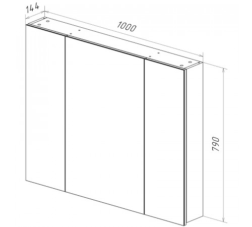 Зеркальный шкаф Lemark Universal 100 LM100ZS-U Белый глянец