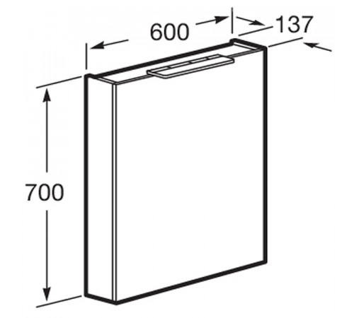 Зеркальный шкаф Roca Oleta 60 L A857645806 с подсветкой Белый глянец