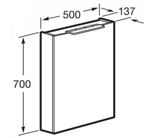 Зеркальный шкаф Roca Oleta 50 L A857643501 с подсветкой Белый матовый