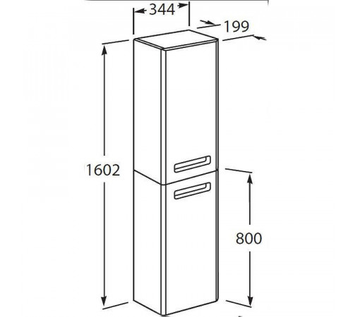 Шкаф пенал Roca The Gap 35 ZRU9302739 L подвесной Белый матовый