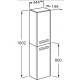 Шкаф пенал Roca The Gap 35 ZRU9302739 L подвесной Белый матовый