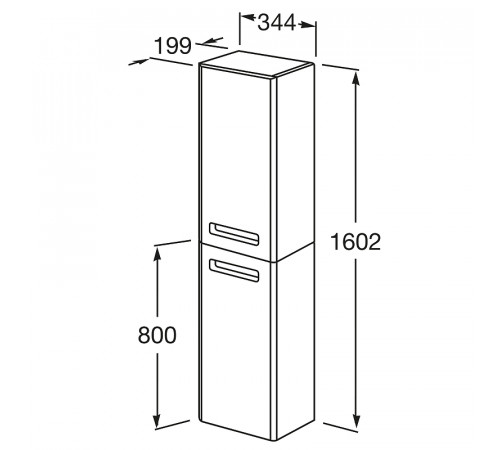 Шкаф пенал Roca The Gap 35 ZRU9302738 R подвесной Белый матовый