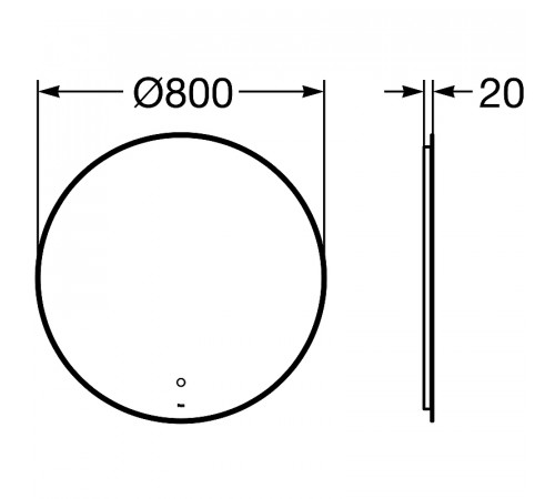 Зеркало Roca Luna 80 ZRU9307558 с подсветкой с сенсорным выключателем