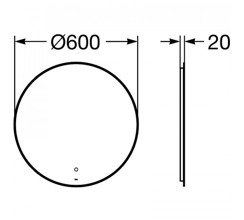 Зеркало Roca Luna 60 ZRU9307557 с подсветкой с сенсорным выключателем