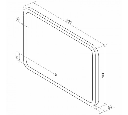 Зеркало Sintesi Jano 90 SIN-SPEC-JANO-90 с подсветкой с подогревом с сенсорным выключателем