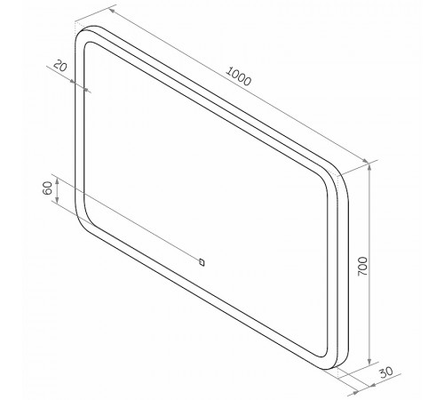 Зеркало Sintesi Jano 100 SIN-SPEC-JANO-100 с подсветкой с подогревом с сенсорным выключателем