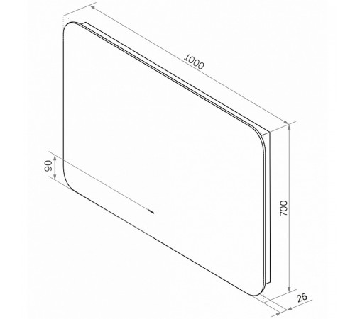 Зеркало Sintesi Salerno 100 SIN-SPEC-SALERNO-100 с подсветкой с подогревом с бесконтактным выключателем