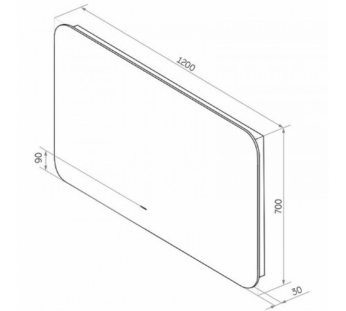 Зеркало Sintesi Salerno 120 SIN-SPEC-SALERNO-120 с подсветкой с подогревом с бесконтактным выключателем