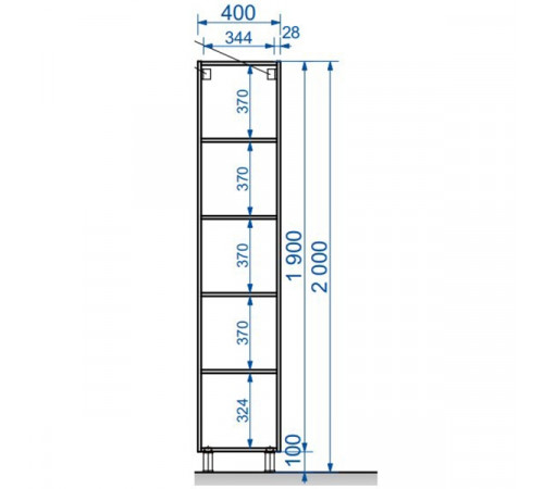 Шкаф пенал Эстет Dallas Luxe 40 R ФР-00001950 Белый