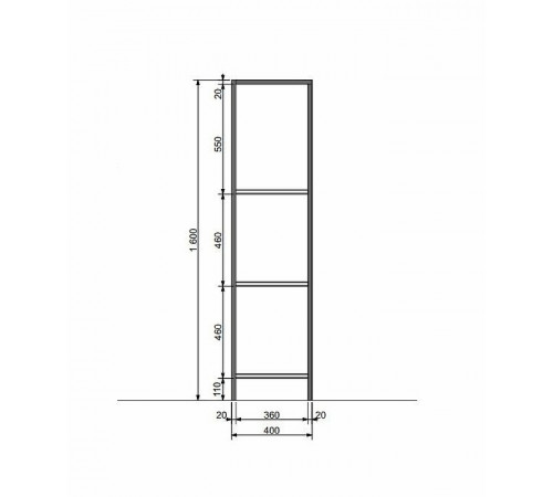 Стеллаж Эстет Comfort Loft 40 ФР-00003670 Белый Черный