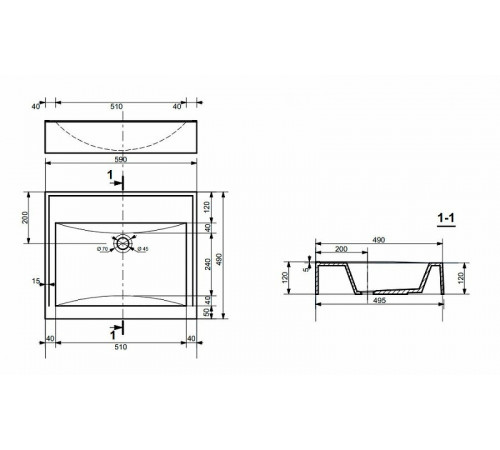 Тумба с раковиной Эстет Comfort Loft 70 ФР-00003613 Белая