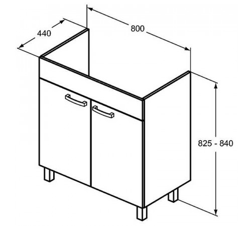 Тумба под раковину Ideal Standard Tempo 80 E3241SG Серый дуб