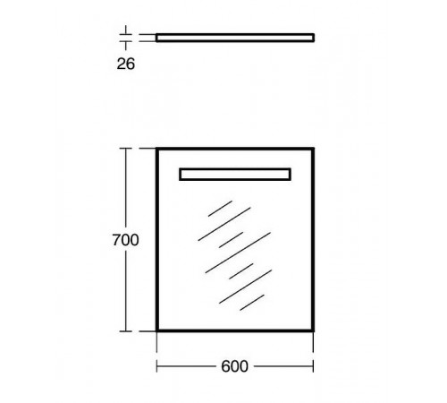 Зеркало Ideal Standard Mirror Light 60 T3340BH с подсветкой с антизапотеванием