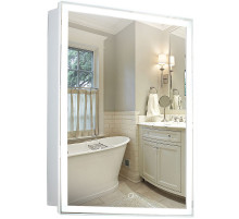 Зеркальный шкаф Silver Mirrors Киото Flip 50 LED-00002473 с подсветкой Белый
