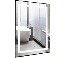 Зеркало Silver Mirrors Саурон 60 LED-00002510 с подсветкой Черное с сенсорным выключателем и диммером