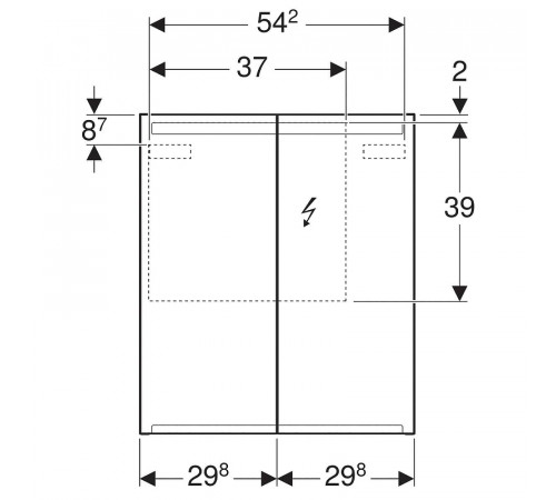 Зеркальный шкаф Geberit Option 60 500.582.00.1 Белый