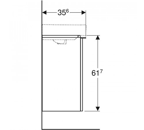 Тумба под раковину Geberit Smyle Square 44 L 500.351.JL.1 подвесная Песчаный глянец