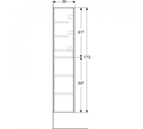 Шкаф пенал Geberit Acanto 38 500.619.JL.2 подвесной Песчаное стекло