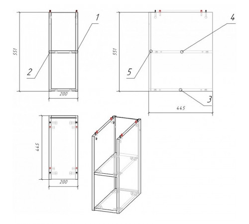 Полка Cersanit Moduo 20 SB-MD-MOD20-SZ Дуб