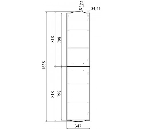 Шкаф пенал Avanti Laguna 35 7506 подвесной Белый