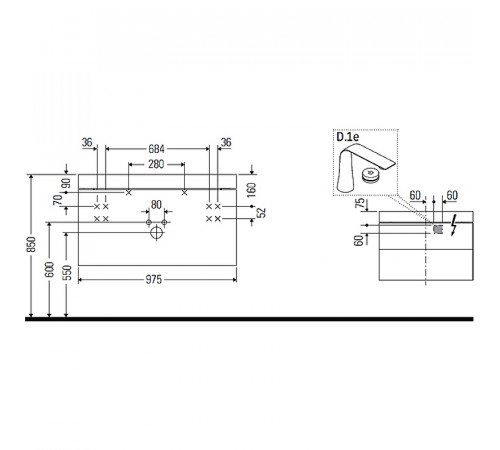 Тумба с раковиной Duravit Happy D 2 Plus 98 HP4348O2222 подвесная Белая глянцевая