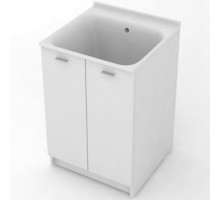 Тумба с хозяйственной раковиной Kerasan Aquadom 60 9165k3 Белая без отверстия под смеситель