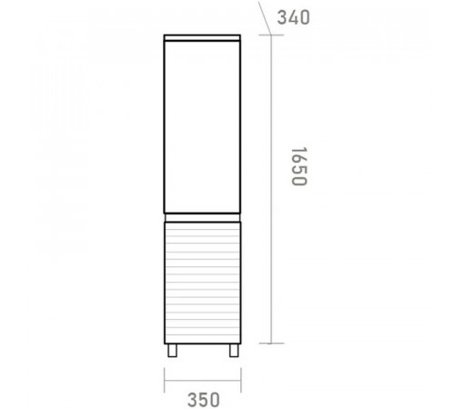 Шкаф пенал Brevita Dakota 35 L DAK-050350-19/01Л Белый матовый Дуб Галифакс олово