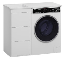 Тумба с раковиной Brevita Grafit 100 L УТ000015079 Белая матовая