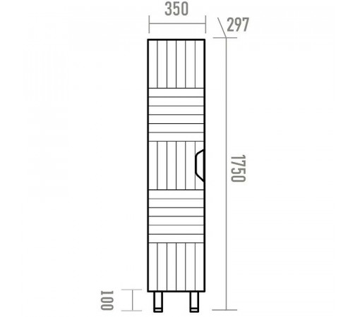 Шкаф пенал Brevita Gloster 35 L GLOS-05035-48-2Л Графит матовый