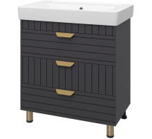 Тумба с раковиной Brevita Gloster 80 УТ000012447 Графит матовый