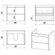 Тумба с раковиной Brevita Monsour 60 УТ000015277 подвесная Дуб Галифакс олово Черный кварц