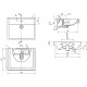 Тумба с раковиной Brevita Vega 60 УТ000022668 подвесная Белая матовая Золото