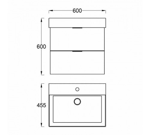 Тумба с раковиной Veedi Modern Line 60 14000011 подвесная Графит