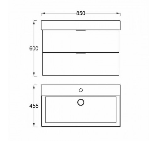 Тумба с раковиной Veedi Modern Line 85 14000017 подвесная Графит