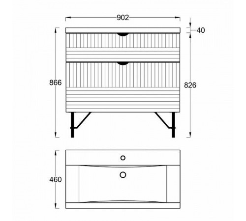 Тумба с раковиной Veedi Monte Lux 90 14000014 Зеленая Золото