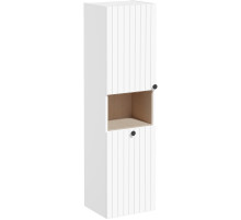 Шкаф пенал Vitra Root Groove 40 L 69093 подвесной с бельевое корзиной Белый матовый