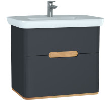 Тумба с раковиной Vitra Sento 80 60836 подвесная Антрацит матовый