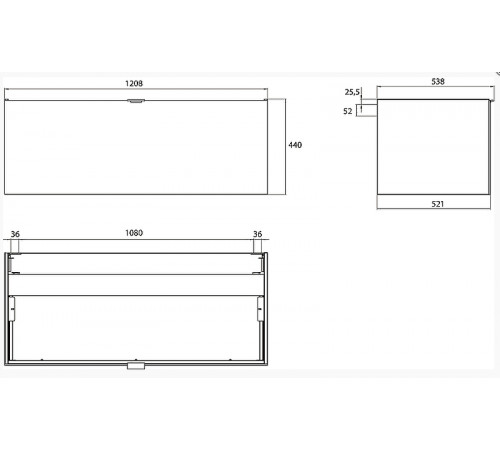 Тумба под раковиной Emco Vanity Units 120 9583 274 21 подвесная Белая глянцевая