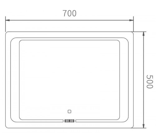 Зеркало Haiba 70 HB664 с подсветкой с сенсорным выключателем и часами