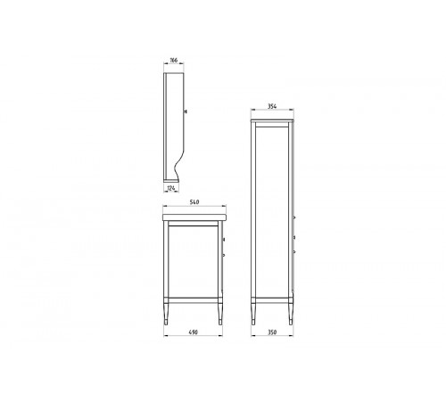 Зеркало ASB-Woodline Гранда 80 11481 Антикварный орех