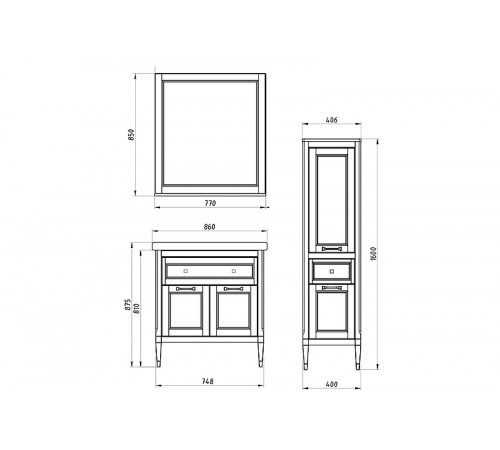 Зеркало ASB-Woodline Гранда 80 11481 Grigio