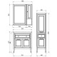 Комплект мебели для ванной ASB-Woodline Гранда 85 Белый с патиной Серебро