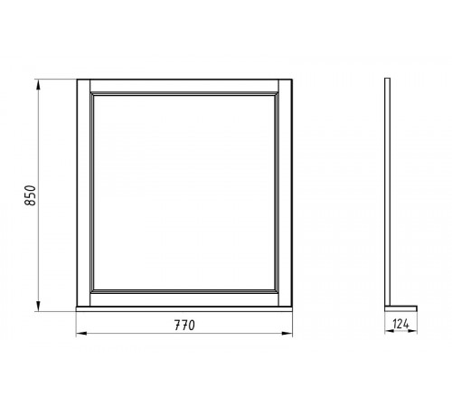 Зеркало ASB-Woodline Гранда 80 11481 Белое с патиной Серебро