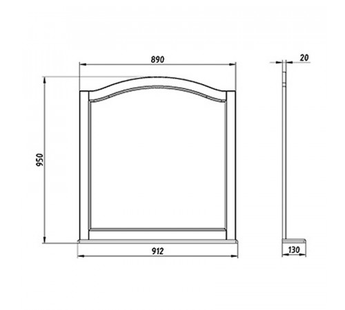 Зеркало ASB-Woodline Модерн 105 11231 Рошфор с Белой патиной