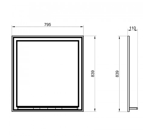 Зеркало ASB-Woodline Кастелло 80 12046 с подсветкой Бежевое