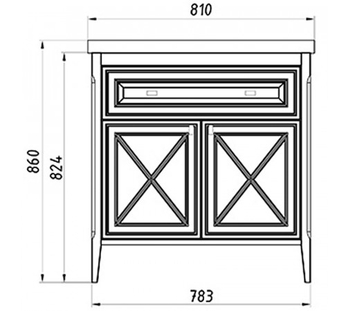 Тумба под раковину ASB-Woodline Монте 80 10791 Бежевая