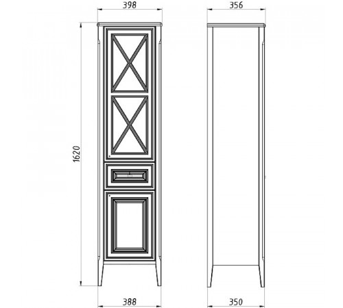 Шкаф пенал ASB-Woodline Монте 40 10801 Бежевый